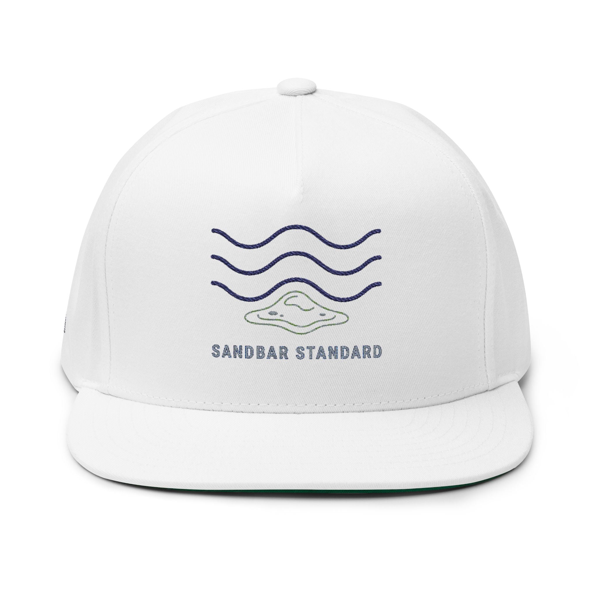 Embroidered Wave Snapback Cap — 'Sandbar Standard' Beach Hat