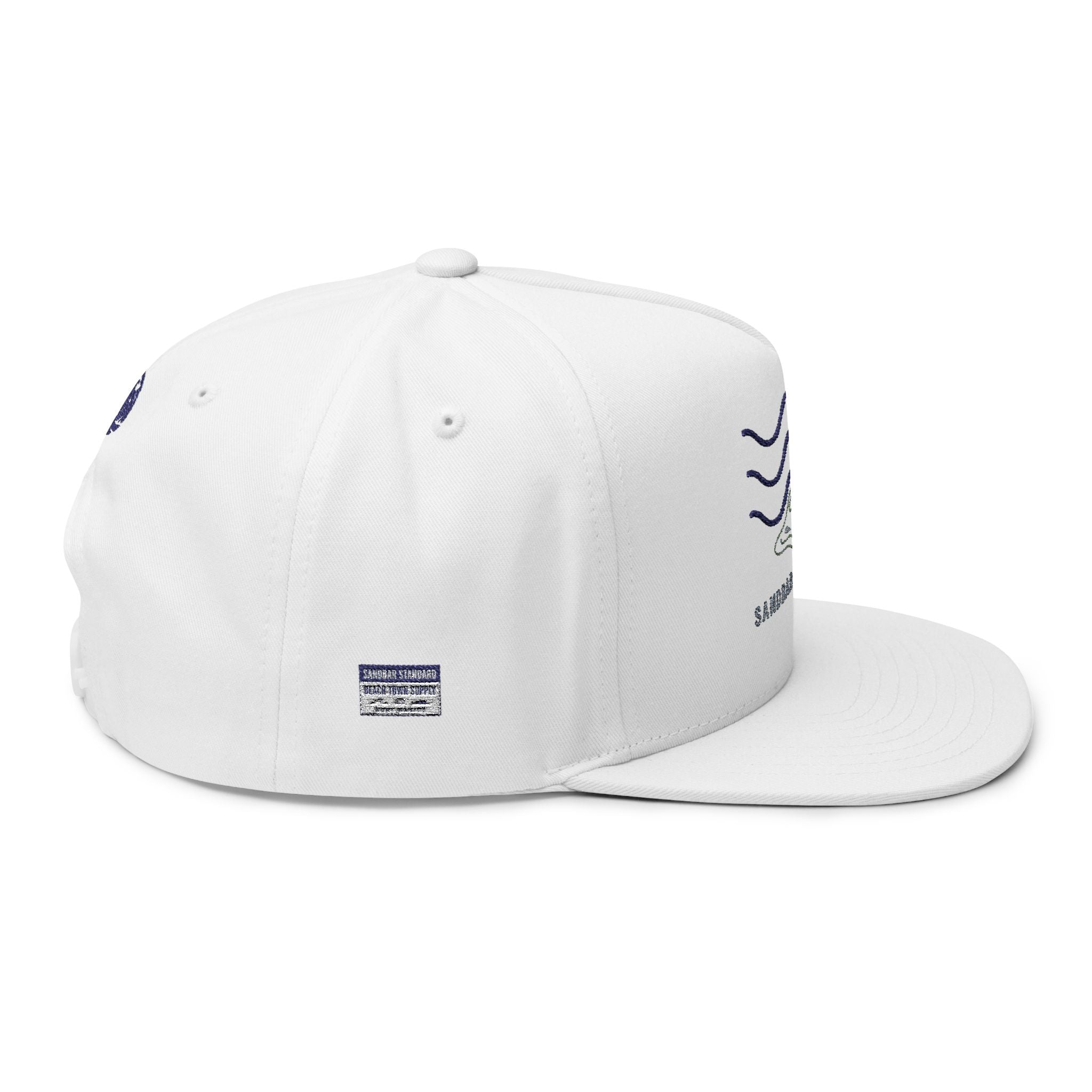 Embroidered Wave Snapback Cap — 'Sandbar Standard' Beach Hat