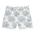 Men's Swim Shorts — Nautical Whale & Wave All-Over Print