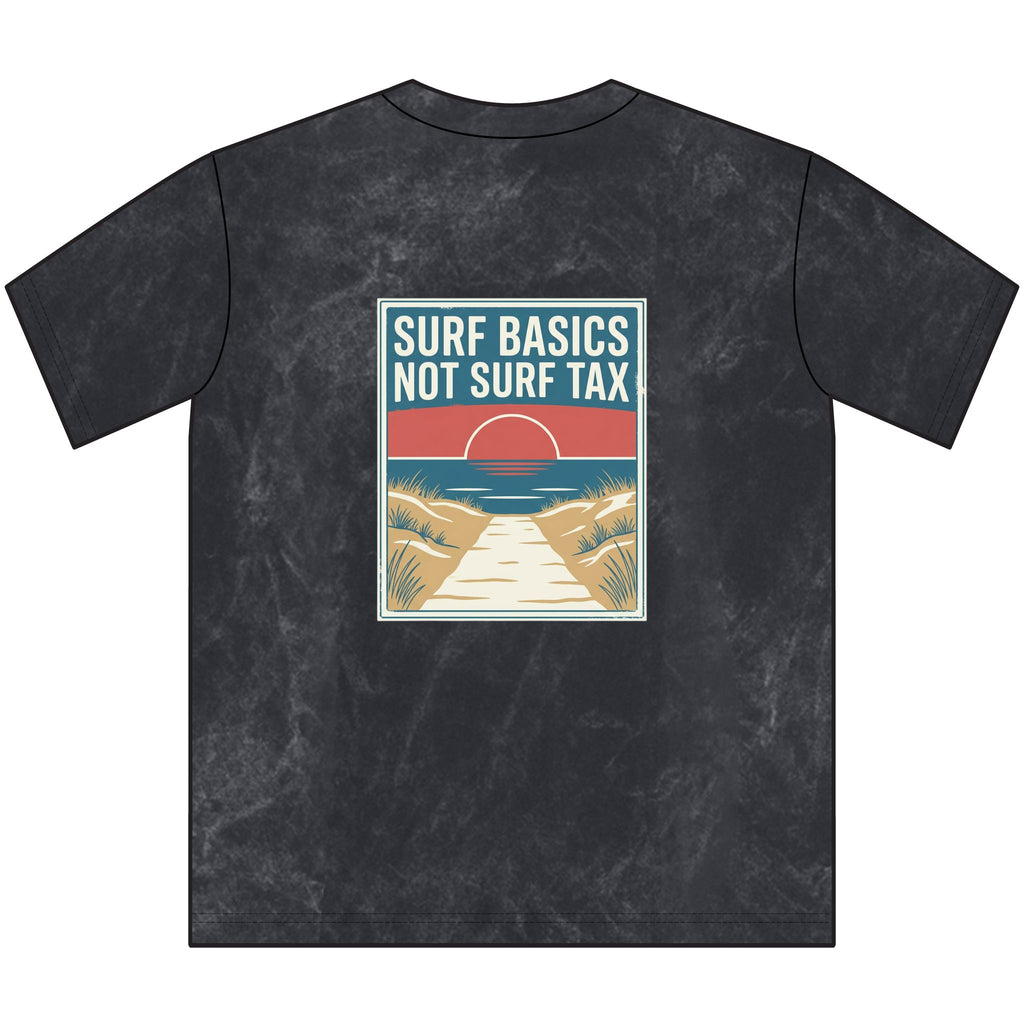 Vintage Surf Tee — "Surf Basics Not Surf Tax" Crewneck