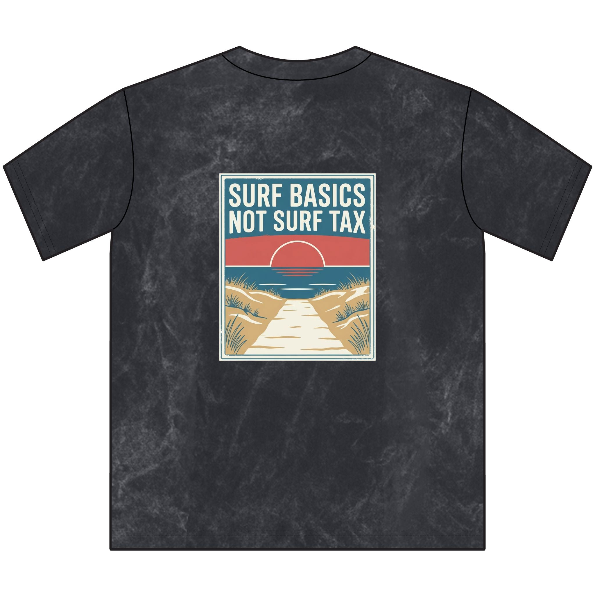Vintage Surf Tee — "Surf Basics Not Surf Tax" Crewneck