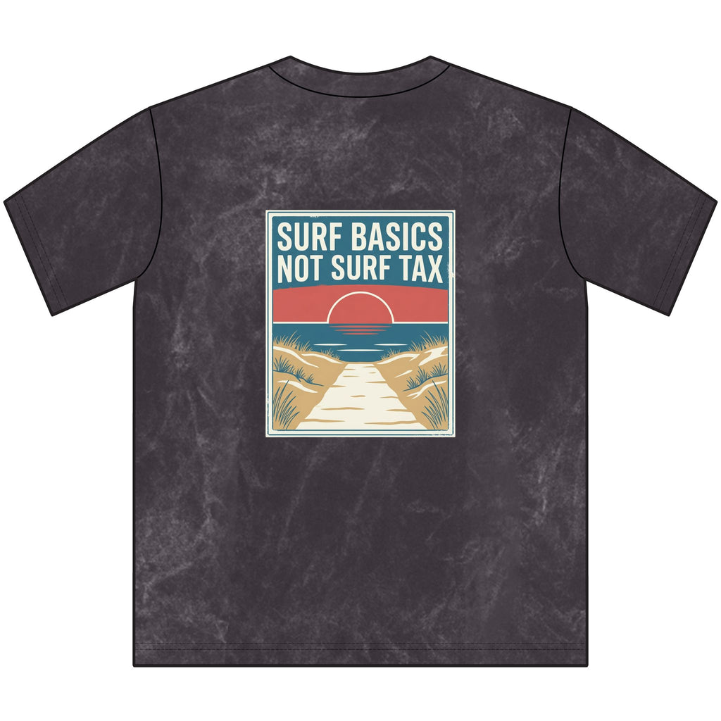 Vintage Surf Tee — "Surf Basics Not Surf Tax" Crewneck