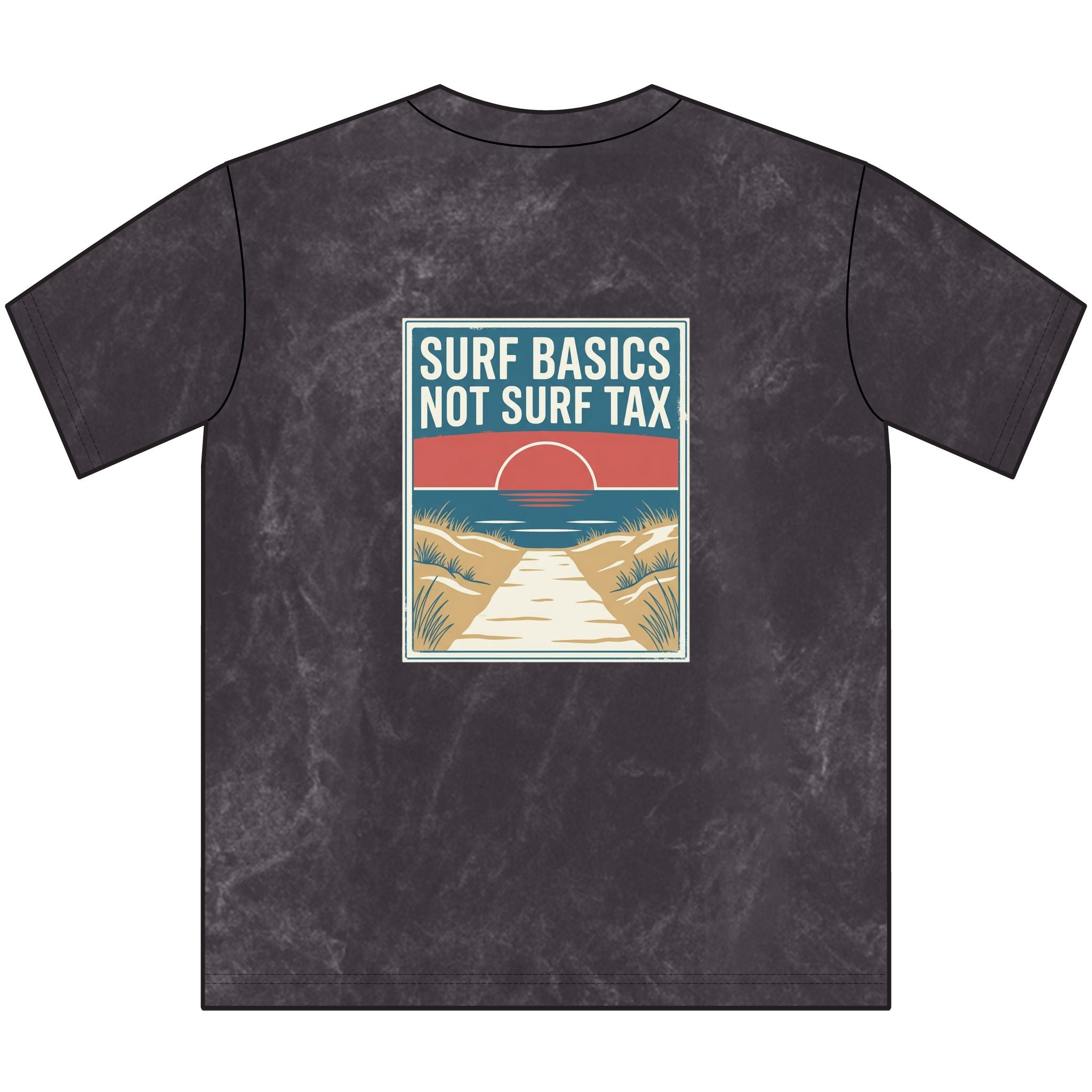 Vintage Surf Tee — "Surf Basics Not Surf Tax" Crewneck