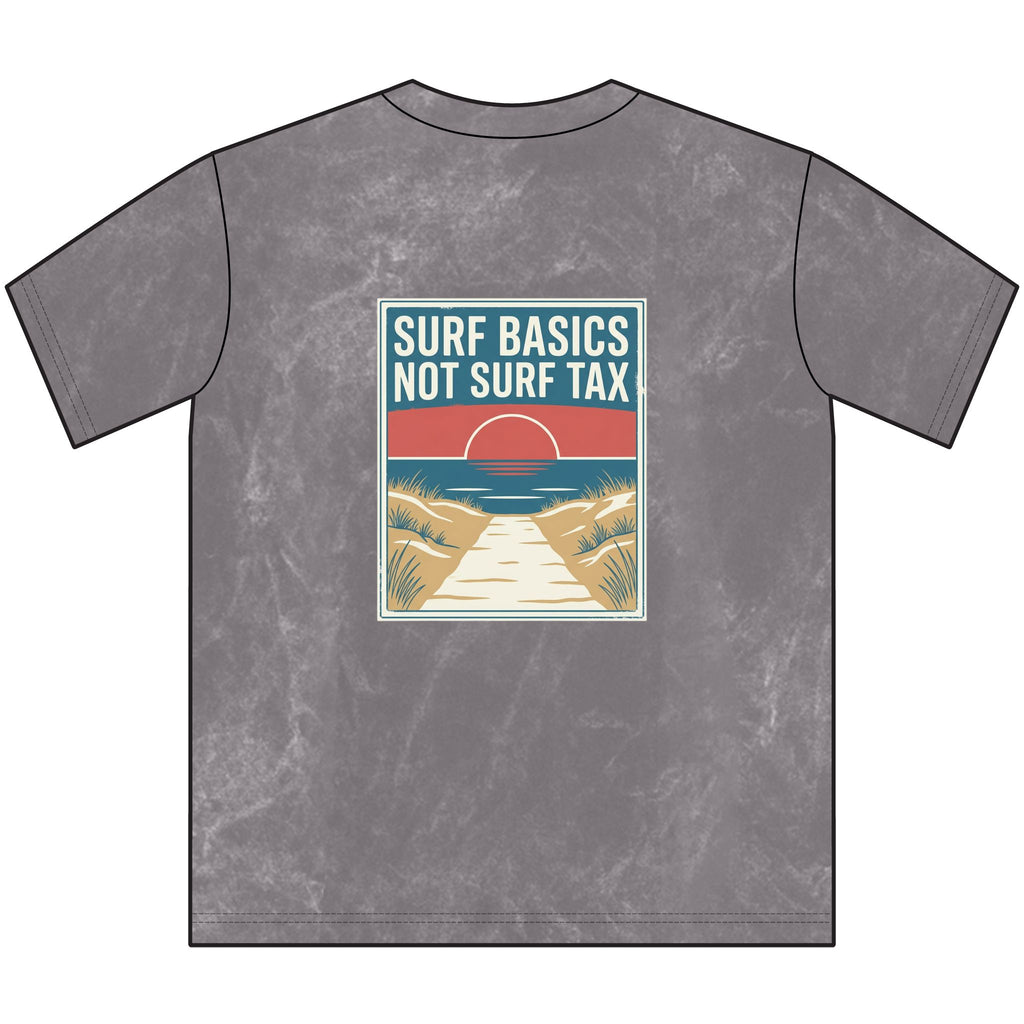 Vintage Surf Tee — "Surf Basics Not Surf Tax" Crewneck