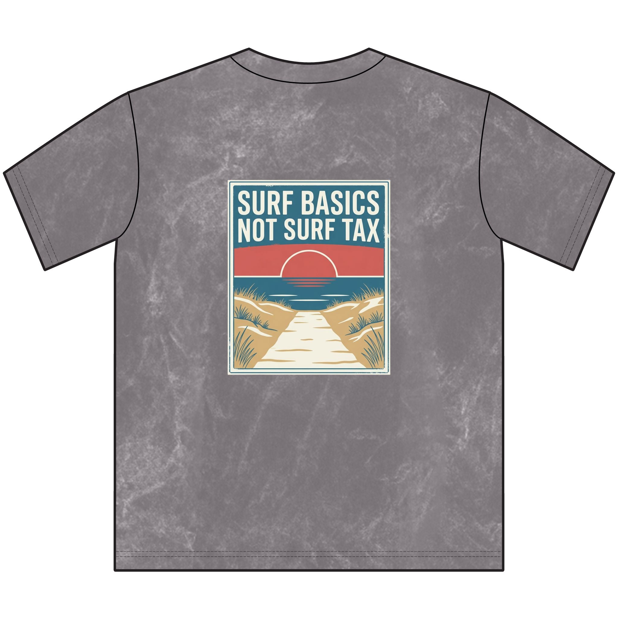 Vintage Surf Tee — "Surf Basics Not Surf Tax" Crewneck