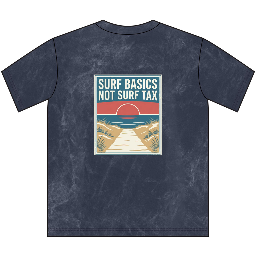 Vintage Surf Tee — "Surf Basics Not Surf Tax" Crewneck