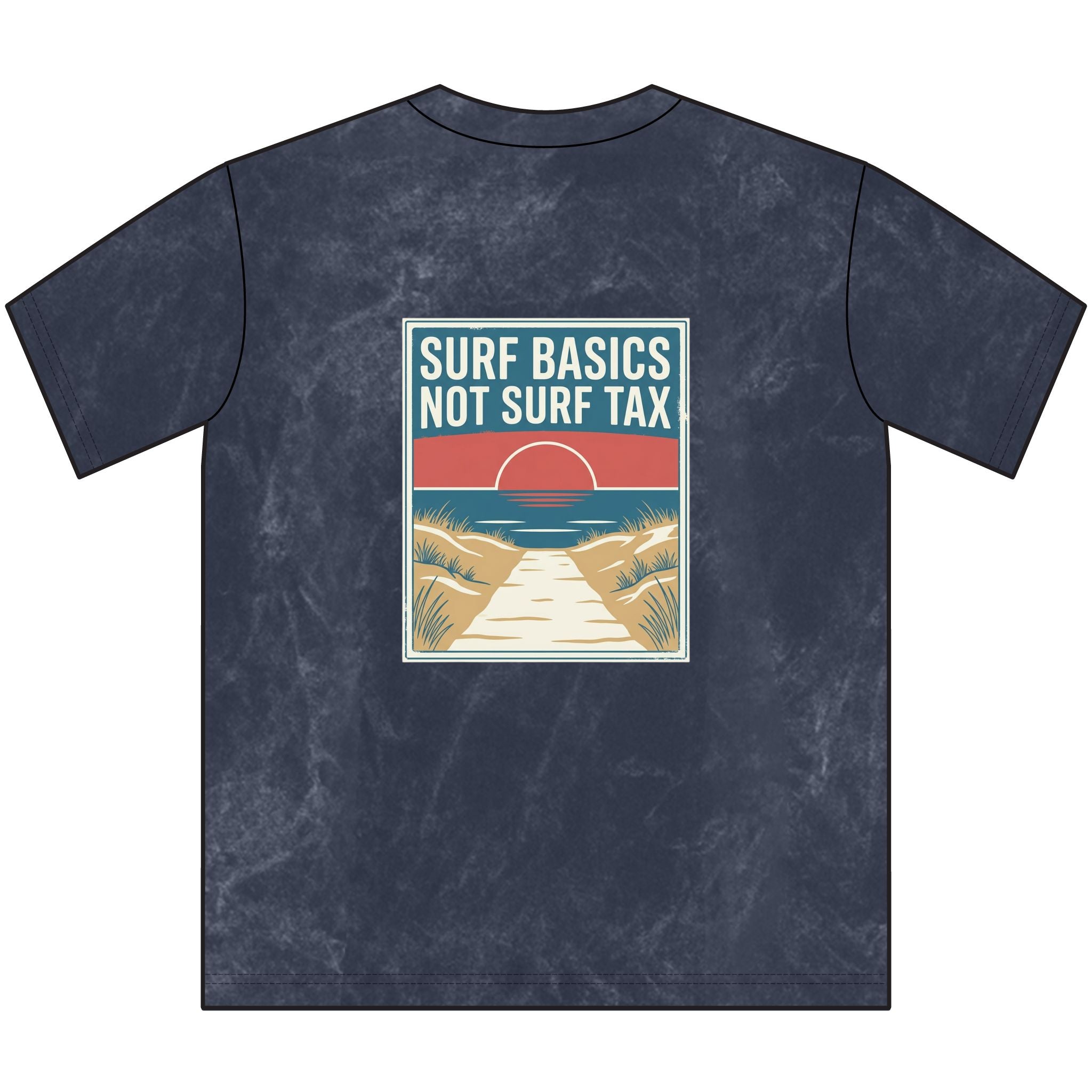 Vintage Surf Tee — "Surf Basics Not Surf Tax" Crewneck