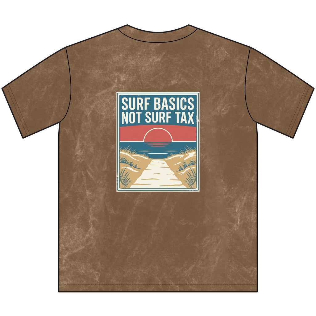 Vintage Surf Tee — "Surf Basics Not Surf Tax" Crewneck
