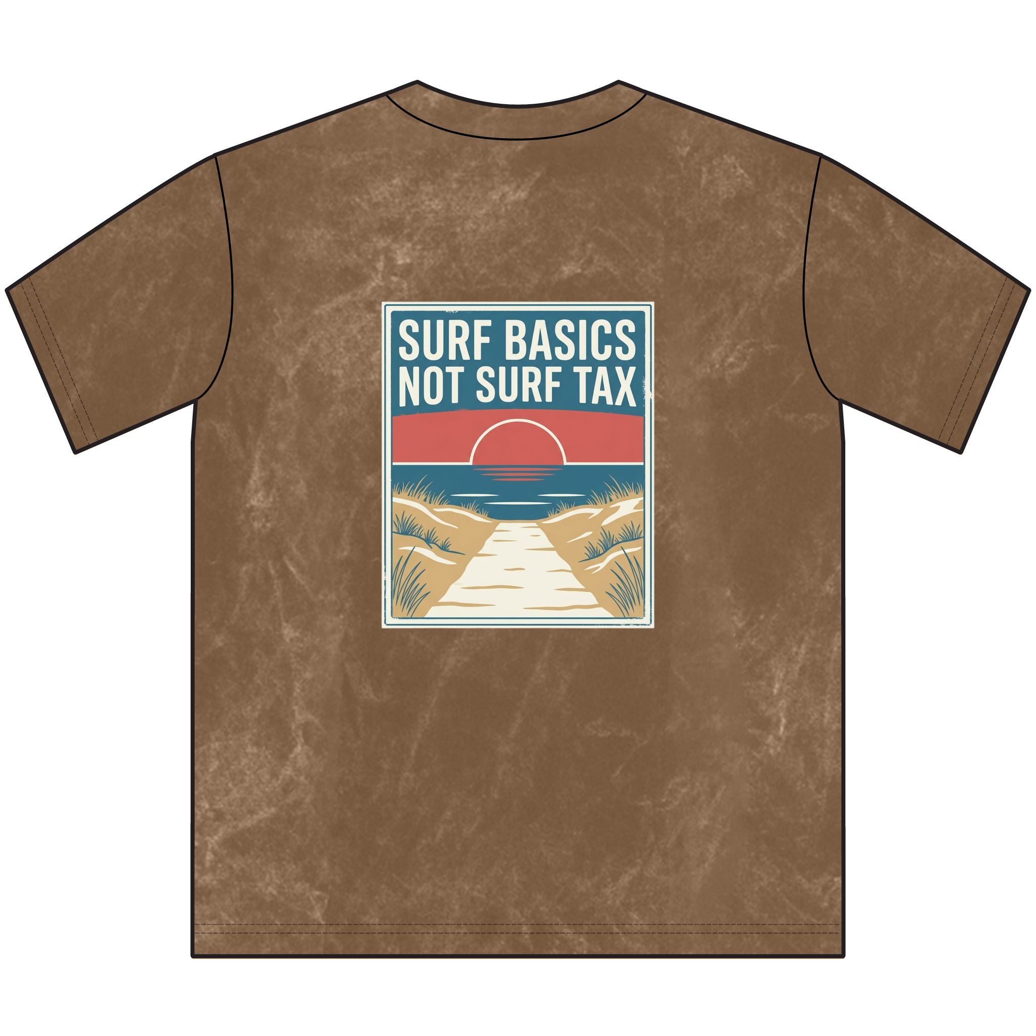 Vintage Surf Tee — "Surf Basics Not Surf Tax" Crewneck