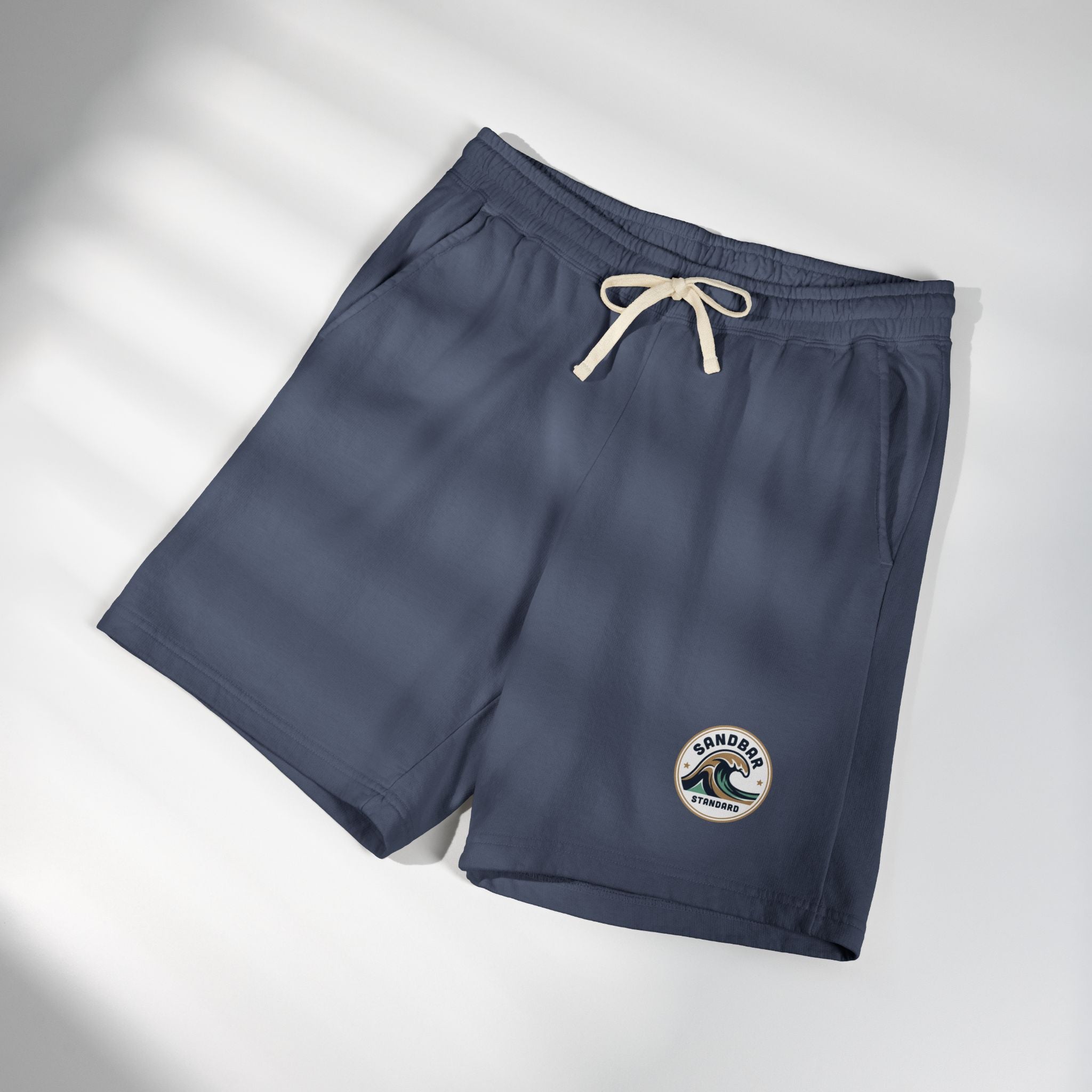 Lightweight Fleece Sweat Shorts — Coastal Wave Logo Casual Lounge Shorts