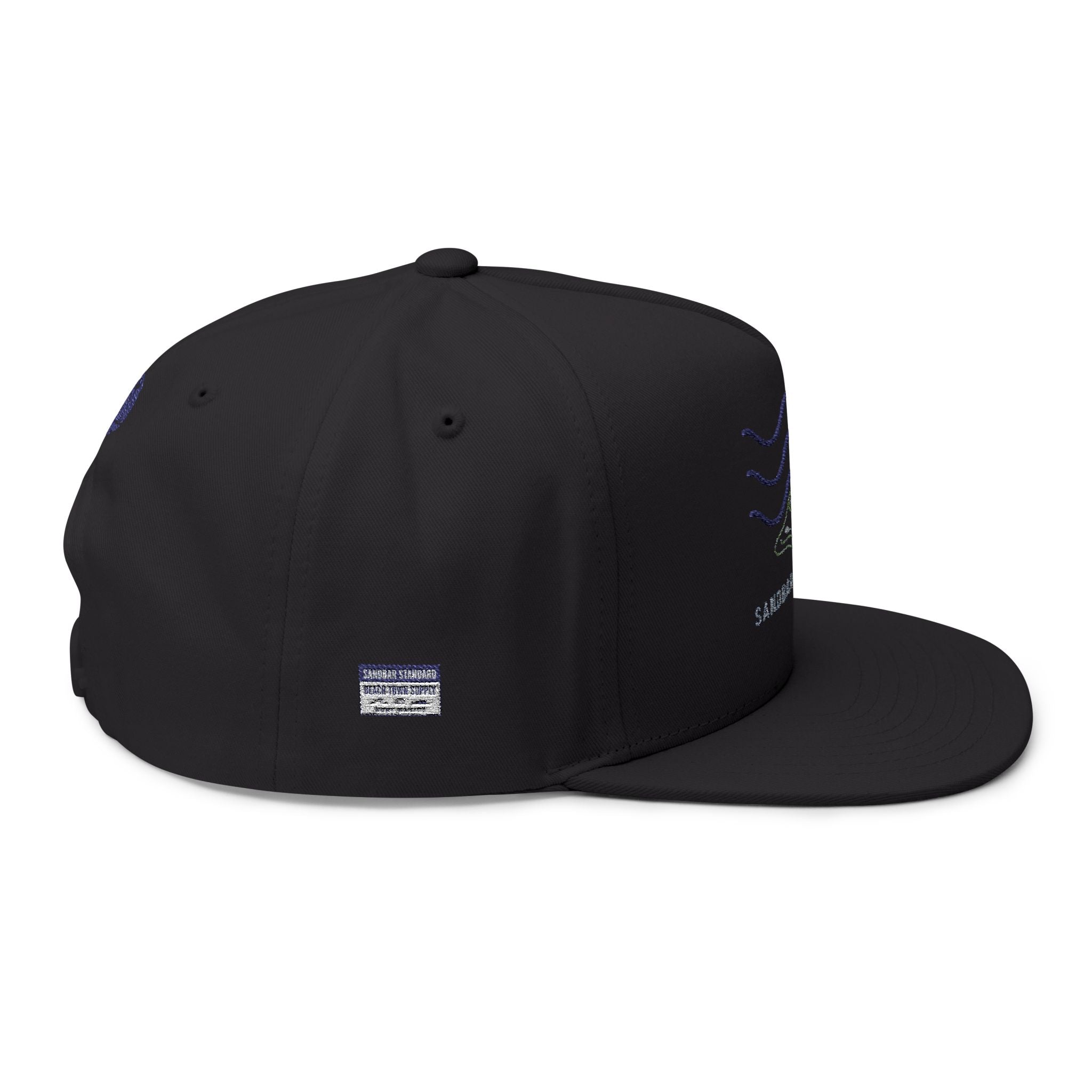 Embroidered Wave Snapback Cap — 'Sandbar Standard' Beach Hat