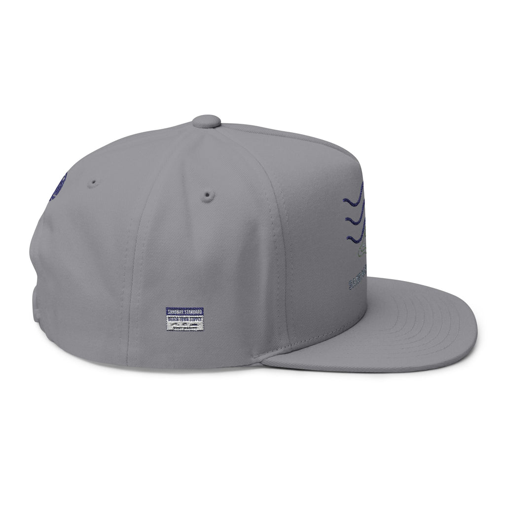 Embroidered Wave Snapback Cap — 'Sandbar Standard' Beach Hat