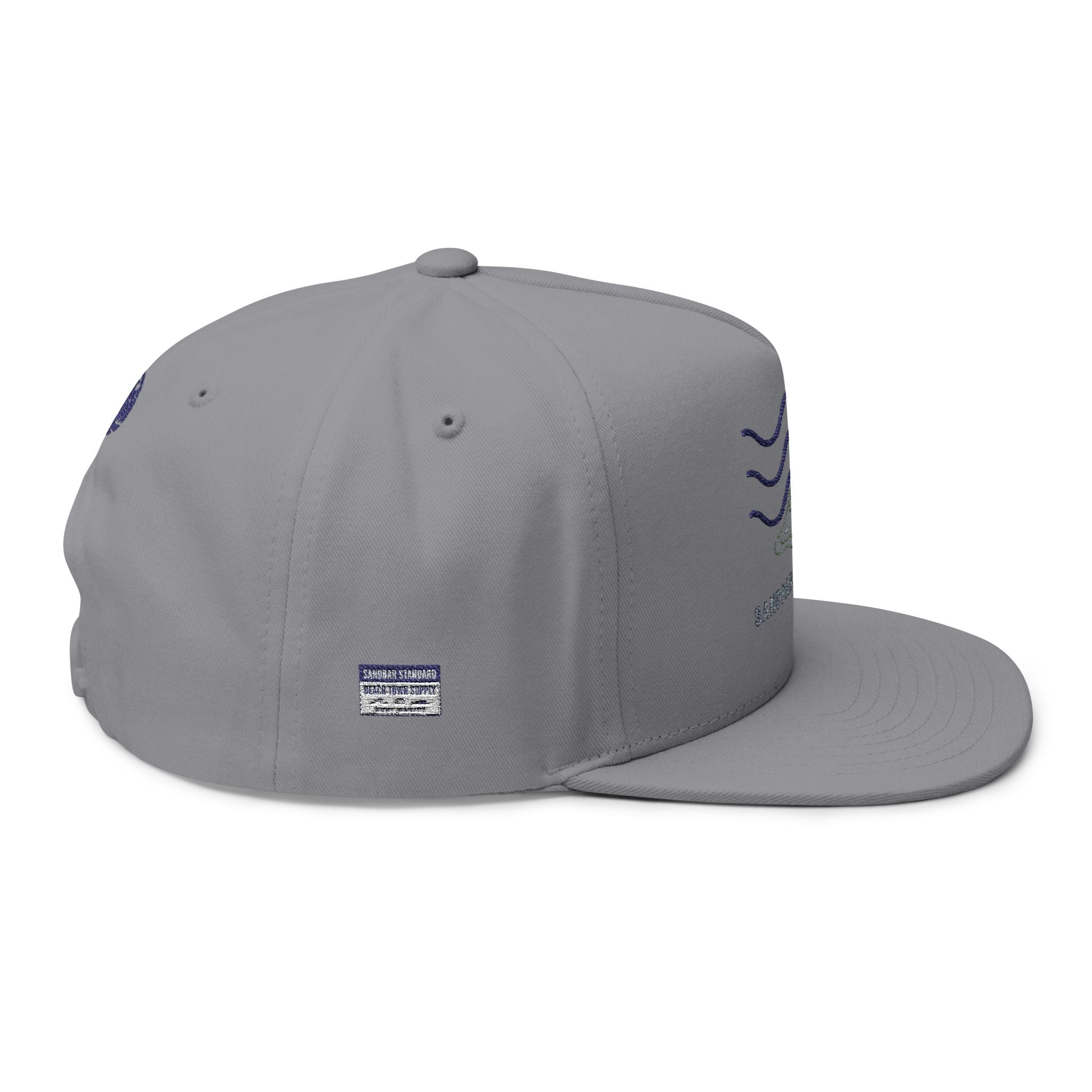 Embroidered Wave Snapback Cap — 'Sandbar Standard' Beach Hat